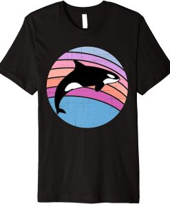 Orca Family Vintage Retro Art, Killer Whale Family Premium T-Shirt