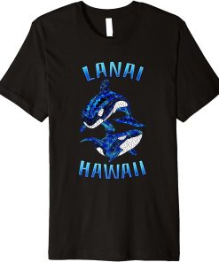 Lanai Hawaii Vacation Tribal Whale Orca Premium T-Shirt