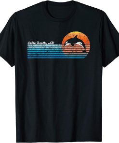 Vintage Cable Beach, Australia Retro 80s Orca Sunset T-Shirt